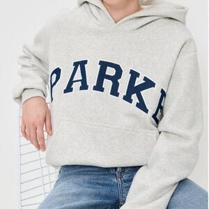 Parke Gray Hoodie with Navy Lettering